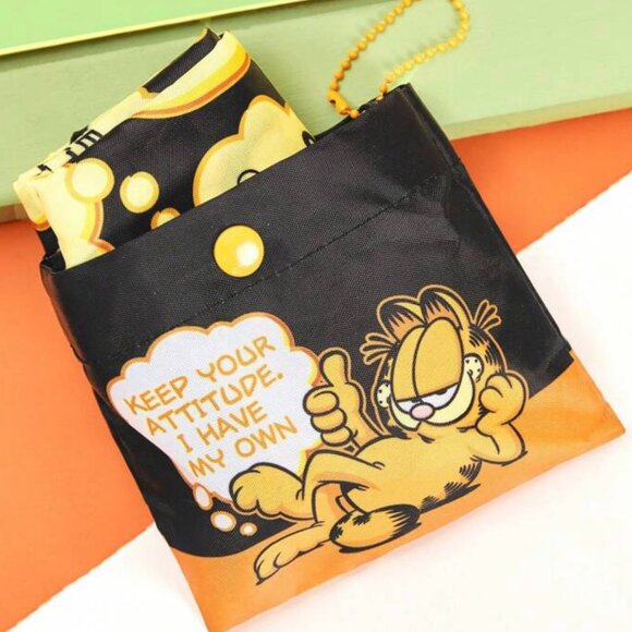 GARFIELD Cartoon Animal & Letter Graphic Foldable Tote Bag, XL (NWT) - Picture 3 of 3